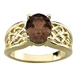 14K Yellow Gold Smoky Quartz Ring