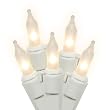 Set of 100 White Frosted Mini Christmas Lights - White Wire