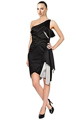  Cocktail One Shoulder Acetate/Cotton/Silk Evening Dress  With a Bow(s)