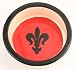 Melia Red Fleur-De-Lis Design Ceramic Dog Bowl-LARGE