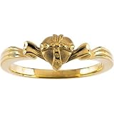 10kt Yellow Gold Chastity Ring with Gift Wrapped Heart® Ring Box Size 5