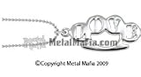 SILVER BRASS KNUCKLE NECKLACE WITH THE WORDS 