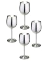 Set of 4 Stainless Steel Wine Goblet 12 Oz.