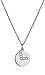 Sterling Silver Crystal Block Initial and Disc Pendant Necklace, 18