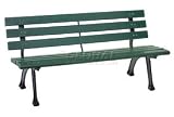  : 4'W Park Bench With Backrest - Green
