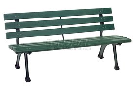 4 W Park Bench With Backrest - Green