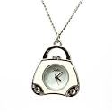 Reflex - PEND15 - Montre mode Femme - Quartz analogique - Ecran Blanc - Forme d'un Sac Crème - Chaîne de 75.6cm - Boîte en étain