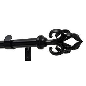 Levolor French Quarter Rod Set, Black, 1-Inch Diameter, 36 to 66-Inch Width by Levolor