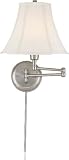 Charleston Polished Steel Plug-In Style Wall Lamp