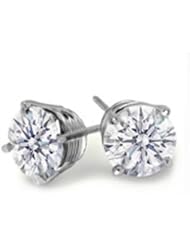 0.50Ct Round Diamond Solitaire Stud Earrings 14K Gold Certified