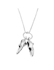Sterling Silver Three Dimensional Tapping Clogging Shoes Necklace