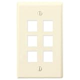 On-Q Single-Gang Wall Plate (Light Almond) 6-Port