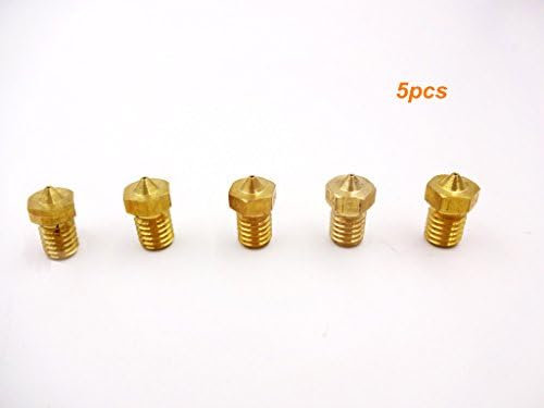 WanPower 0.4mm 3D Printer Extruder Brass Nozzle Print Head for MK8 Makerbot 3mm ABS PLA Printer, Compatible with Ultimaker, Pack of 5