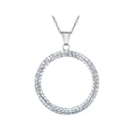 SAVE $40.05 - Austrian Crystal Circle Pendant in Sterling Silver with Chain $34.95
