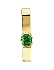 10K Yellow Gold Oval Cut Chatham Created Emerald Pendant -- LIFETIME WARRANTY