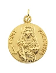 14K Yellow Gold 18.00 mm St. Philomena Medal