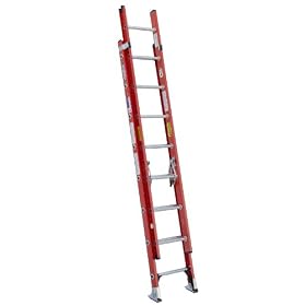 Werner D6216-2 300-Pound Duty Rating Fiberglass Flat D-Rung Extension Ladder, 16-Foot