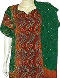 Designer Salwar Kameez Printed Embroidered Womens Clothes Cotton Multicolored Size 2X (slk259)
