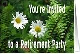Flowers and Ferns, Retirement Dinner Invite Card