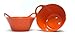 Mintra Home Plastic Bowls with Handles (Large 2pk, Orange)