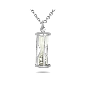 0.50ctw Diamond Time in a Bottle Pendant in Sterling Silver