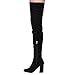 Beston FF01 Women's Stretchy Thigh High Snug Fit Chunky Block Heel Boots