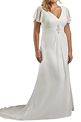 V-neck Chiffon Natural   Waistline Evening Dress/Prom Dress/Wedding Party Dress 