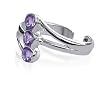 3 Amethyst Cubic Zirconia Toering Sterling Silver Toe Ring
