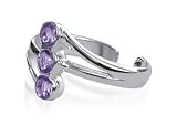 Simulated Amethyst Cubic Zirconia Toering Sterling Silver Toe Ring