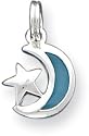 Enamel Moon And Stars Charm, Sterling Silver