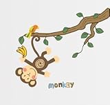 Monkey Hanging Over Trees Nursery/Kids' Room Wall Art Sticker Decal