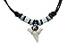 Exoticdream Real Shark Tooth Necklace Reggae Rasta Jamaican Surfer Hawaiian Beach Boys Girls Men - Sky Blue Black