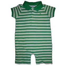 Ralph Lauren Infant Romper 3 Months Green & White Striped