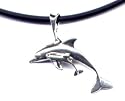 16" Black Dolphins Necklace Sterling Silver Jewelry Gift Boxed