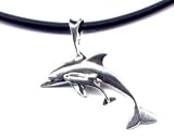 13 Dolphin Black Necklace Sterling Silver Jewelry