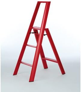 3-Step Aluminum/Steel Step Stool with 250 lb. Load Capacity Color: Red