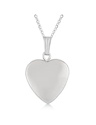 Heart Shaped Polished Finish Pendant Locket Sterling Silver