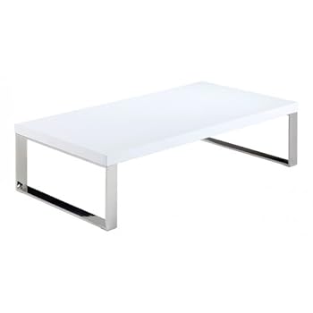 Table basse laqué blanc rectangulaire 110 cm Enora Id'Clik