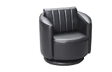 Gift Mark Upholstered Swivel Rocking Chair, Black