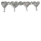 Tin Woodsman Pewter Key Rack (Hearts), Solid Pewter, Made in USA