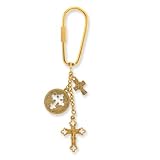 Gold-tone Blessed Flower of the Lily Key Fob