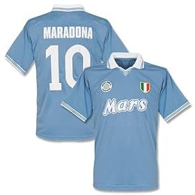 1980's Napoli Home Jersey + Maradona 10 - Replica - Mars Sponsor