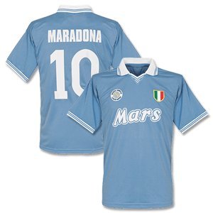 1980's Napoli Home Jersey + Maradona 10 - Replica - Mars Sponsor