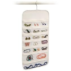 Hanging Jewelry Organizer White 37 Pockets Bedroom Closet Accessory Storage