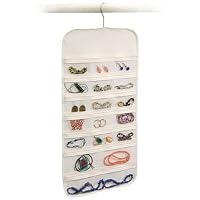 Hanging Jewelry Organizer White 37 Pockets Bedroom Closet Accessory Storage