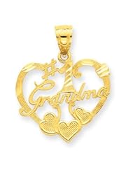 14k Gold #1 Grandma Heart Pendant