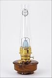 Aladdin Deluxe Genie III Brown Translucent W/Brass Mantle Oil Lamp C6108