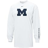 Nike Michigan Wolverines Youth White Classic College Long Sleeve T-shirt