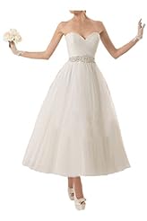 Tulle Tea Length Sweetheart 2015   Ball Gown Wedding Dress 