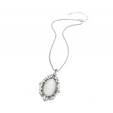 Silver Vintage Oval Stone Necklace JC57748